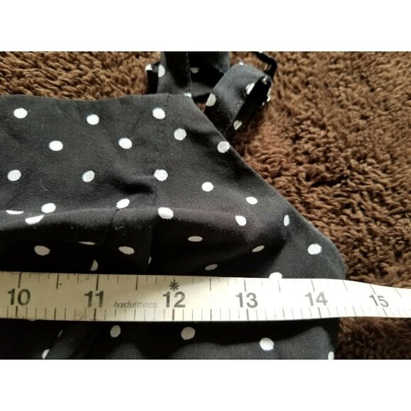 Old Navy Crop Leg Jumpsuit Polka Dot Black White Adjustable Strap Smocked XS - Picture 5 of 11